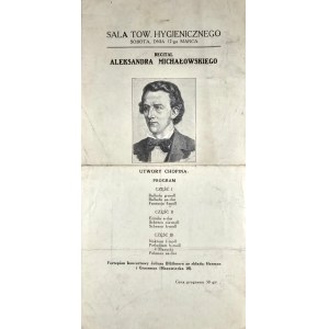 [Fryderyk Chopin] A recital by Aleksander Michałowski, concert, ca. 1925.