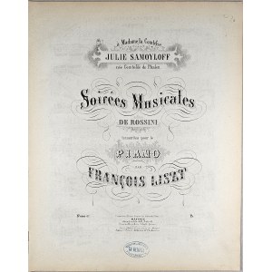 Liszt Franciszek - Soirees Musicales de Rossini, ok. 1870.