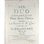 [Krasinski] Müller, Ernest-Louis—Six Duo Concertants for Two Flutes, dedicated to Monsieur de St. Genis, Op. 2, before 1783.