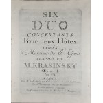 [Krasinski] Müller, Ernest-Louis—Six Duo Concertants for Two Flutes, dedicated to Monsieur de St. Genis, Op. 2, before 1783.