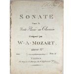 Wolfgang Amadeus Mozart - Sonata for Piano or Harpsichord, Op. 6, "Alla Turca," K. 331, Vienna, Hoffmeister, ca. 1791.