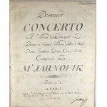 Ivan Mane Jarnović - Concerto for First Violin, First and Second Violins, Viola, and Double Bass; Two Oboes; Two Horns; Adli, Paris, Sieber, ca. 1790.