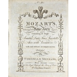 Mozart's Selection of Piano-Forte Music, no 9 - Sonata IX, Alla Turca, Londyn, Monzani, ok. 1805.