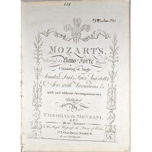 Mozart's Selection of Piano-Forte Music, no 49 - Air with Variantions, Londyn, Monzani, ok. 1805.