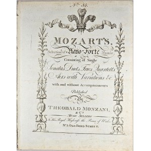 Raccolta di musica per pianoforte di Mozart, n. 44 – Trio, Londra, Monzani, 1805 circa.