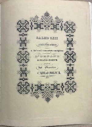Soliva Carlo Evasio - Salmo CXII. Laudete pueri Dominum... Dla Izabeli Elźbiety Czartoryskiej, autograf, 1852.