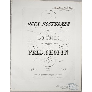 Chopin Fryderyk - 37-1d-BR Deux Nocturnes Pour Le Piano, Paryż, Brandus, ok. 1853.