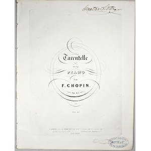 Chopin Fryderyk - 43-1b-BR Tarantelle POUR PIANO, z l. 1850-1860.