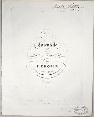 Chopin Fryderyk - 43-1b-BR Tarantelle POUR PIANO, z l. 1850-1860.