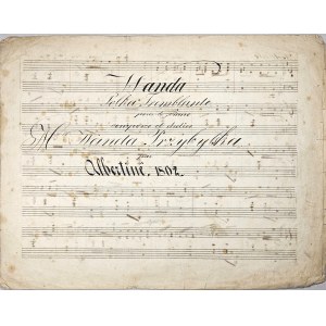 Albertine - Wanda. Polka Tremblante pour le Piano composee et dedice Ma. Wanda Przybylska, 1862.