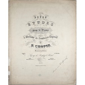 Chopin Fryderyk - 25/7-12-2b-B&H DOUZE ETUDES pour le Piano dédiées à Madame la Comtesse d’Agoult, ok. 1868.