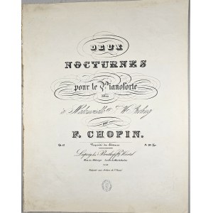 Chopin Fryderyk - 55-1-B&H DEUX NOCTURNES pour le Pianoforte dédiés à Mademoiselle J. W. Stirling, 1844-1860.