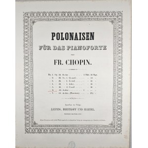 Chopin Fryderyk - 53-2-B&H POLONAISEN FUR DAS PIANOFORTE, 1864.