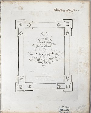 Chopin Fryderyk - 19-1a-PR BOLERO POUR LE Piano-Forte DÉDIÉ à Mademoiselle la Comtesse Emilie de Flahault, Paryż, Prilipp, 1834-1859.