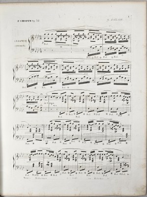 Chopin Fryderyk - 52-1a-Sm 4E. BALLADE POUR PIANO dédiée à Mme Nathaniel de Rothschild, Paryż, Schlesinger, 1844-1860.