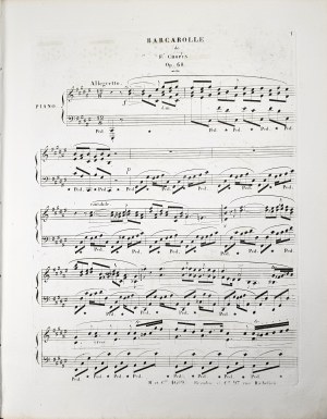 Chopin Fryderyk - 60-1-BR Barcarolle POUR PIANO dédiée à Mme. la Baronne de Stockhausen, Paryż, Brandus, 1846-1860.