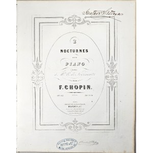 Fryderyk Chopin - 62-1-BR 2 NOCTURNES FOR PIANO dedicated to Mme R. de Könnerit, Paris, Brandus, 1846–1860.
