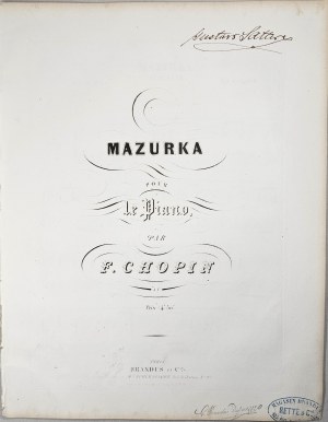 Chopin Fryderyk - MFM-2-BR MAZURKA POUR le Piano, Paryż, Brandus, ok. 1848-1860.