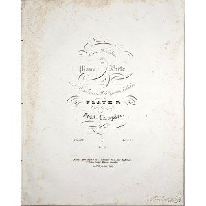Chopin Fryderyk - 6-1c-BR Cinq Mazurkas POUR LE Piano Forte DÉDIÉS À Mademoiselle la Comtesse Pauline PLATER, Paryż, Brandus, 1852-1859.