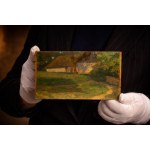 Painting "Rural Cottage / Landscape" (double-sided), Polish painter, early 20th century. Signed