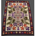 Kilim "Flowers in Art Deco Style," Gliniany, Kresy, Poland, 1930s.