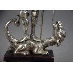 Figure St. George defeating the dragon, Silver, 18th/19th century, Germany?
