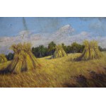 Aleksander MAKOWSKI, Landscape with sheaves, 1930s.