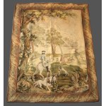 Tapestry with a hunting scene, France, 1st half of the 20th century.