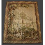 Tapestry with a hunting scene, France, 1st half of the 20th century.