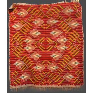 Art Deco kilim with red background, Cracow, Poland, 1930s.