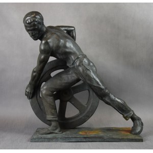 Ernst SEGER (1868 Nowa Ruda - 1939 Berlin), Blacksmith with wheel, bronze, 1930s.