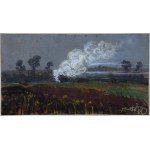 Victor Zin (1925-2007), "Landscape with a Campfire," pastel, 1981.