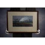 Victor Zin (1925-2007), "Landscape with a Campfire," pastel, 1981.