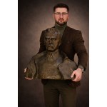 Konstanty LASZCZKA (1865-1956), "Bust of Marshal Jozef Pilsudski," bronze, 1916.