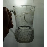 Mug with Karkonosze landscapes, early 19th century, Jelenia Góra, Śnieżka, Cieplice Śląskie, Lower Silesia, Josephinenhütte ?
