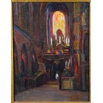 Eugeniusz DĄBROWSKI-DĄBROWA (1870-1941), Interior of the Church / Flowers, 1909. (double-sided)