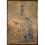 Romuald MOSSOCZY (1889-1954), "City Hall in Poznań," watercolor, 1920s/30s.