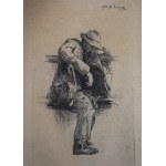 Stanislaw ZAWADZKI (1878 - 1960), Drzemka w ławce, 1912, etching