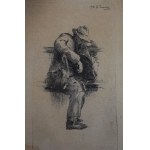 Stanislaw ZAWADZKI (1878 - 1960), Drzemka w ławce, 1912, etching