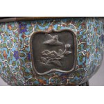 Qilin ladle, Japan, 19th century bronze, champleve enamel;