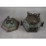 Qilin ladle, Japan, 19th century bronze, champleve enamel;