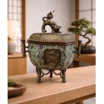 Qilin ladle, Japan, 19th century bronze, champleve enamel;