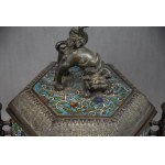 Qilin ladle, Japan, 19th century bronze, champleve enamel;