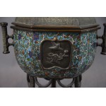 Qilin ladle, Japan, 19th century bronze, champleve enamel;