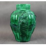 Ingrid series vase, Arthur Plewa, Curt Schlevogt, Czechoslovakia, 1930s. malachite