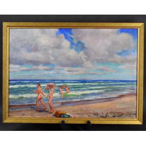 Stanislaw ŻURAWSKI (1889-1976), Bathing in the Sea, 1930s.