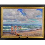 Stanislaw ŻURAWSKI (1889-1976), "Bathing in the Sea," 1930s.