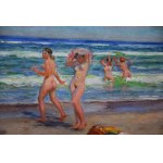 Stanislaw ŻURAWSKI (1889-1976), Bathing in the Sea, 1930s.