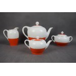 Tea and white coffee service Cieszyn, Ćmielów, 1930s. Art Deco