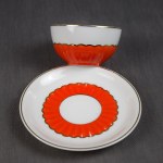 Tea and white coffee service Cieszyn, Ćmielów, 1930s. Art Deco